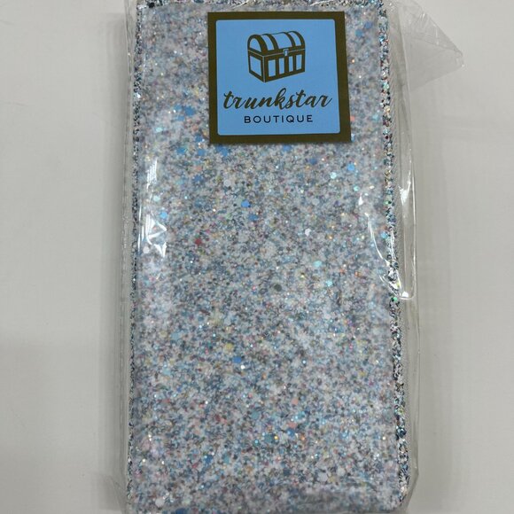 Puffy Glitter Sparkle Zip Around Wallet / Clutch - White - NWT - Picture 6 of 6